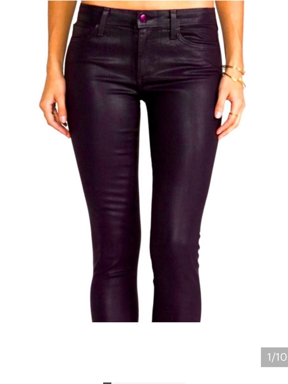 Joe’s Jeans The Skinny Coated Denim Sz 26 Eggplant